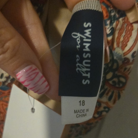 Swimsuits For All Vibrant Red and Blue One Piece - Picture 2 of 4